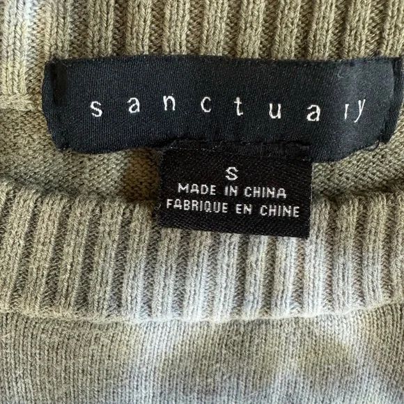 Sanctuary Sunsetter  Tie-Dye Ribbed Trim Crewneck Sweater Top S - Picture 6 of 11